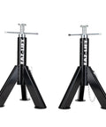 Built Tough Telescopic Rv Jack Set Of Two Adjusts Easily Between 16 And 30 Inches Quick Grip Pin Design in black steel.