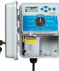 XC600 X-Core Six Zone Outdoor Sprinkler Controller With Easy Install Timer For Lawn And Garden, open with keys visible