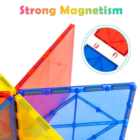12 Piece Large Magnetic Tiles Set For Kids Jumbo 5.9 Inch Magnetic Base Plates with strong magnetism