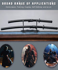 Polypropylene Training Katana Sword For Safe Practice And Cosplay on stand with two swords displayed
