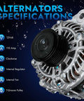 Accord 2.4L L4 Alternator Replacement Fits 2013 2014 2015 2016 2017 with specifications including 110 Amp, 12V, 7-groove pulley