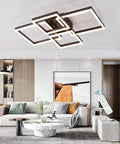 Modern Dimmable LED Flush Mount Ceiling Light 2x2 Square Acrylic Lamps For Living Room Dining Room Bedroom Kitchen 3000K To 6000K Warm To Cool White Finish installed in a living room