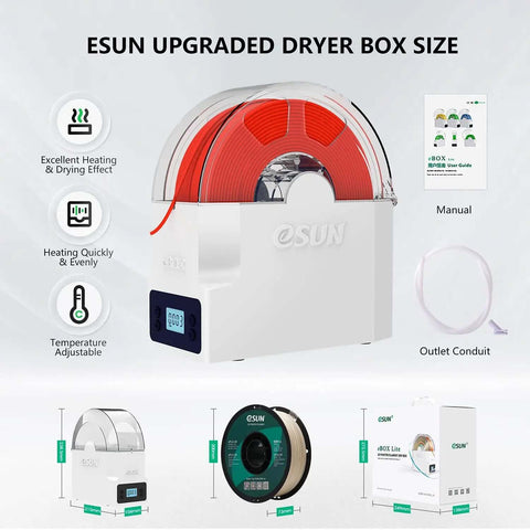 Upgraded Filament Dryer Box For 3D Printing, Dry Box With Spool Holder And Storage, keeps filament dry and moisture free displayed