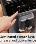 Fully Automatic Espresso Machine With Milk Frother System And Touch Control Panel Plus Cup Warmer for easy coffee selection