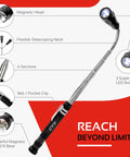 Telescoping Magnetic Pickup Tool Kit With Super Bright COB LED Square Inspection Mirror And Flexible Magnet Flashlight features.