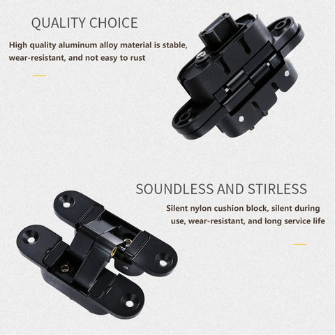 180 Degree Swing Concealed Hinges for Wood Doors and Folding Doors, Heavy-Duty 60Kg Capacity, soundless design