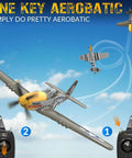 P51 Mustang RC Plane With Brushless Motor, 4 Channel Flight, XPilot Stabilizer For Easy, Smooth Control, 500mm Wingspan performing aerobatics.