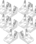 Heavy Duty Shelf Clips And Pegs For File Cabinets Kitchen Cabinets Bookcases And Metal Shelving Supports, showing eight silver clips