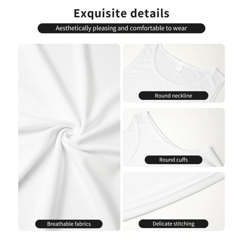 Close-up of breathable fabric and details of Men S Mechanical Dragon Graphic Tank Top Hella Lightweight Quick Dry Athletic Sleeveless Muscle Shirt.