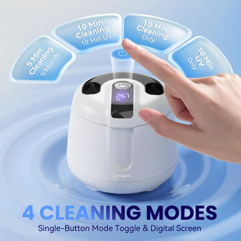 48kHz Ultrasonic Retainer Cleaner Machine For Dental Care Deep Clean Retainers Dentures Braces Mouth Guards Night Guards With Micro Bubble Cleaning Power Gentle Safe Professional Home Use Keeps Aligners Sparkling, digital screen