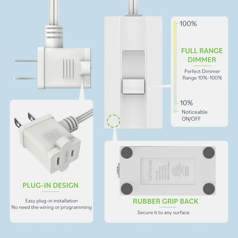 Table Top Plug In Dimmer For Lamps With Quiet Slide Control No Pro Needed Easy Plug In Installation Dims From 10% To 100%