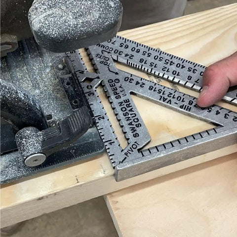 Kill Precision Work With This 7 Inch Speed Square Layout Tool against wood for precise cuts and measurements with speed square.
