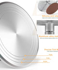 12 Inch Aluminum Cake Turntable Decorating Stand With Rotating Cake Stand Go To Kit For Cakes And Pastries Including Leveler Icing Comb Set 8 Pro Grade Decorating Tips Reusable Coupler And 10 Disposable Pastry Bags featuring silicone anti-slip pad and precise tick marks.
