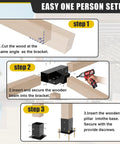 4x4 Woodworks Pergola Brackets Kit With 15 Degree Three Way Brackets 75 Degree Three Way Brackets And Four Posts Heavy Duty Steel Construction With Black Powder Coat Durable Outdoor Slanted Roof Support Kit For Pergolas installation guide