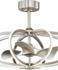 Transitional Ceiling Fan With Eight Dimmable Lights And Satin Nickel Finish A Total Game Changer For Your Bedroom Or Living Room Featuring Smart Remote Control Whisper Quiet Movement And Legit Premium Metal Build Quality, showing elegant design with silver finish and sleek fan blades.