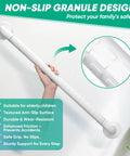 Wall Mounted Stair Handrail With Grippy Abs Cover And Solid Stainless Core For Indoor Outdoor Use Heavy Duty Anti Slip Grab Bar showing textured anti-slip surface and grip.