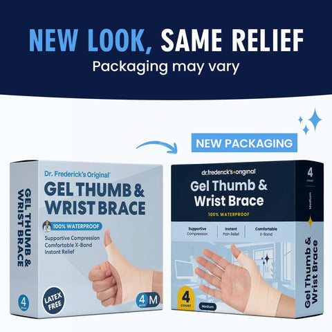 Waterproof Thumb And Wrist Brace For Arthritis Tendonitis Carpal Tunnel And Trigger Thumb With Doctor Developed Spica Splint Fits Left Or Right Hand Medium 4 Pack Pain Relief And Stable Support packaging