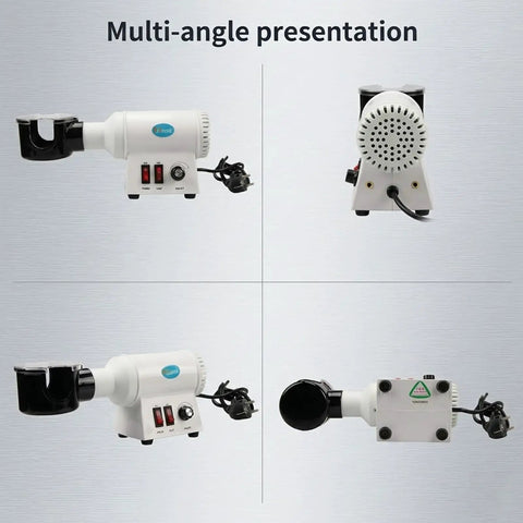 Top Shelf Optical Glasses Frame Warmer, 580W Quick Heat Lens Heater, multi-angle view of heater and components.