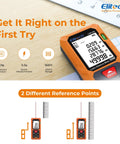 165ft Laser Tape Measure With Bubble Level for Quick, Pro Grade Accuracy and Easy Room Measurements, Digital Distance Tool for Home DIY, Renovations, and Construction Projects, orange