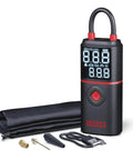 Slick Rechargeable Tire Inflator And Portable Air Compressor Featuring Digital Led Display And Automatic Shutoff with accessories.