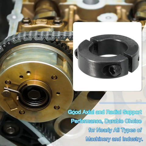 Beefy Double Split Shaft Collar 28 mm Bore 48 mm OD 15 mm Thick Carbon Steel Locking Clamp With Set Screw And Hex Wrench Included Pack Of 2 For Machine Tools And Automotive Use next to machine gear