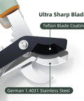 Close-up of Heavy Duty Bypass Loppers For Tree Trimming With German Stainless Steel Blades, Teflon coating detail shown