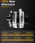 Alternator Replacement For Acura MDX RL TL Honda Odyssey Pilot Ridgeline 12V 130A Clockwise Rotation IR Regulator IF Fan