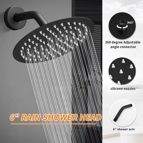 Beefy Matte Black Tub Shower Faucet Kit Featuring Top Shelf High Pressure Rainfall Spray For Dead Simple Bathroom Upgrades And Knockout Smooth Water Flow Straight Up Reliable Plumbing Fix In Any Home