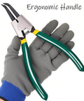 Hand holding External And Internal Snap Ring Pliers 7 Inch with Internal Spring Pro Grade Heavy Duty Anti Rust Durable High Carbon Steel