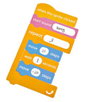Stacked magnetic Scratch-style blocks illustrating a Block Based Coding Magnetic Demonstration Set For Kids Learn To Code With Scratch Style Activities STEM Projects For Ages Eight To Twelve Classroom Ready Computer Science And Programming Lessons.