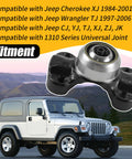 CV Socket Yoke Assembly For 1310 Series U Joint, Heavy Duty Direct Fit For Jeep Cherokee XJ 1984 2001 And Wrangler TJ 1997 2006