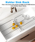 Bottom Basin Rack Set For K-6488 And K-6489 Kitchen Sinks Left And Right Stainless Steel Replacement installed in sink