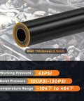 Cross-section of Silicone Vacuum Hose 10 Ft Long 4 mm Outer Diameter 2.5 mm Wall Thickness High Temp Automotive Replacement Vacuum Tube