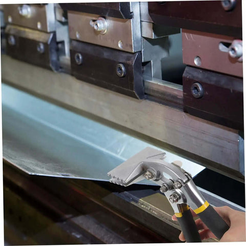 3 Inch Hand Seamer Tool for Sheet Metal Bending and Seaming in use on metal press machine, lightweight straight jaw