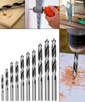 Brad Point Wood Drill Bit Set 12 Pack With Storage Case for precise splinter-free holes, various drill sizes and uses