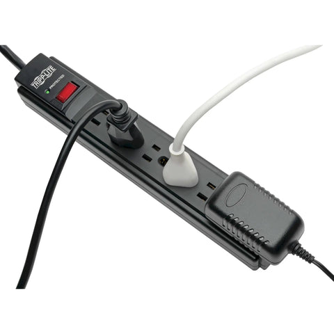 Six Outlet Surge Protector With A 15 Foot Cord And 790 Joules Of Spike Protection For Home Office And Tech Gear, Ideal For PC, Laptop, Printer, Router, TV, Modem And More