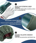 Diagram of features for Two Pairs Of Chemical Resistant Long Rubber Gloves Heavy Duty Waterproof For Chemical And Acid Work 25 Inch