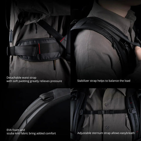 Camera Backpack For Ronin 4D Gear Waterproof Bag For Lenses And Accessories, Pro Grade Drone Backpack For Photogs, showing adjustable straps and comfort padding