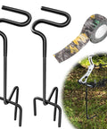 2 Pack Ground Bow Holder Set For Hunting Practice Ready To Go Ground Stake Bow Stand With Rubber Coated Build Tape