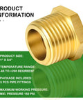 Brass Pipe Fitting Reducer Kit One Inch NPT Male To Three Quarter Inch NPT Female Adapter Hex Bushing product specs image