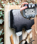 20A GFCI Outlet Self Test With LED Indicator, Weather Resistant, Outdoor Mounted on Wooden Post, Includes Screwless Wall Plate