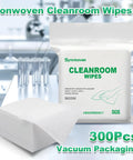 Cleanroom wipes, nonwoven 9x9 in, 56 GSM cellulose/polyester blend, 300 pcs, vacuum-packed