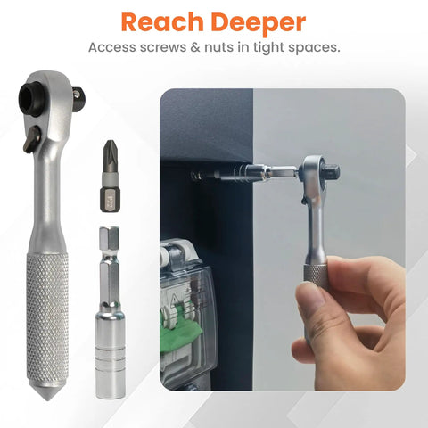 Dope Magnetic Bit Driver And Mini Ratchet Set With A 72 Teeth Bidirectional Ratchet And 70 Nm Torque for precise furniture repair.