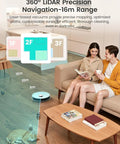 Couple on couch with All In One Robot Vacuum And Mop with 12000Pa Suction navigating floor with LiDAR mapping