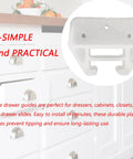 Close-up of a 12 Piece Plastic Drawer Guides With Mounting Screws, Center Mount Glide Rails For Dressers And Cabinets, showing white plastic glide.