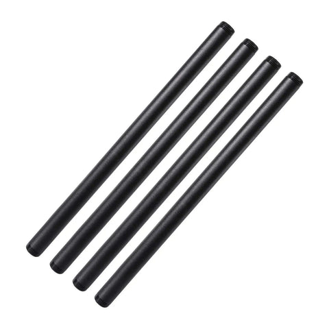 Four Half Inch By Eighteen Inch Black Painted Industrial Pipe Fittings for DIY Furniture Shelving Projects, Heavy Duty