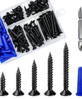 Professional Grade Black Self Tapping Screws Combined With 150 Corrosion Resistant Drywall Plastic Anchors For Rock Solid Mounts And No Sweat Home Fix Hacks in a hardware kit.