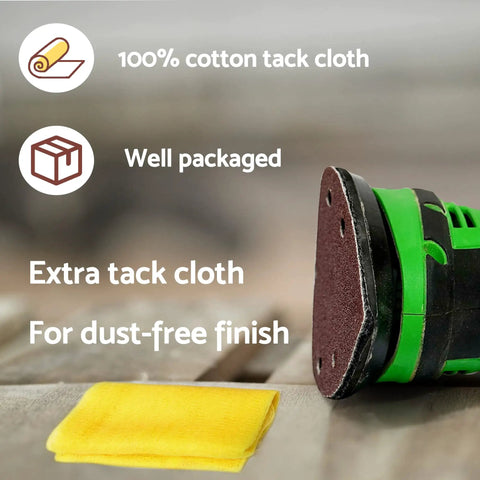 Mouse Sander Sandpaper Kit 70Pcs Of 7 Grits 40 60 80 100 150 240 320 With Tack Cloth For Wood Metal Fiberglass And Painted Surfaces Detail Sanding Pads And Ryobi Sander Replacement Pad Compatible