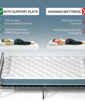 Tough As Nails Twin Bunkie Board 38 X 75 Inches Folding Mattress Support Platform showing support plate for mattress stability.