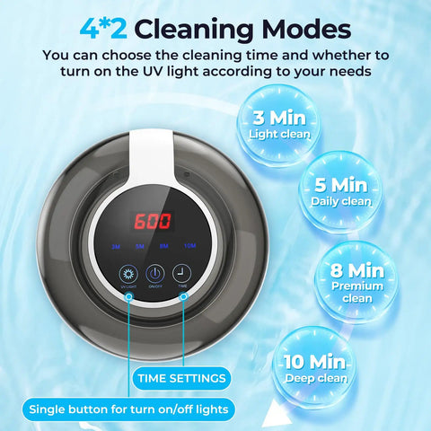 Ultrasonic Retainer Cleaner Machine For Dentures Mouth Guards Night Guards Aligners And Jewelry with timer settings
